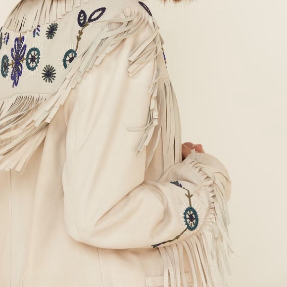 Double D Ranch leather fringe Dunway Jacket embroidered concho RTL $1095 S NWOT - Picture 3 of 16